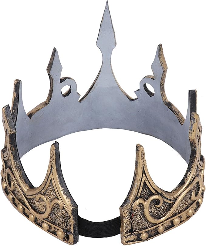 DothRayan Royal King Crown for Cosplay Prop Holiday Party, Halloween Costume Prom Party, Adjustable Royal Crown Prince Tiara