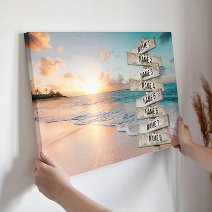 Dem Canvas Personalized Street Signs With Names, Photo Canvas Gifts For Family