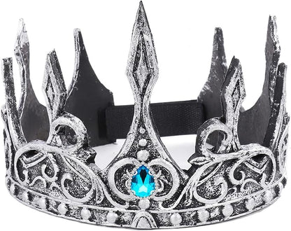 DothRayan Royal King Crown for Cosplay Prop Holiday Party, Halloween Costume Prom Party, Adjustable Royal Crown Prince Tiara