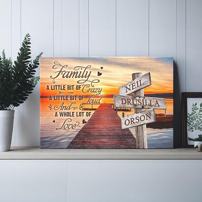 Dem Canvas Personalized Street Sign Family Names, Custom Photo Canvas Gifts, Loud Love