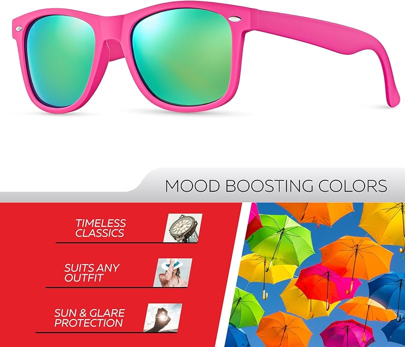 Retro Rewind Polarized Sunglasses for Men and Women - UV Protection Classic Sun Glasses