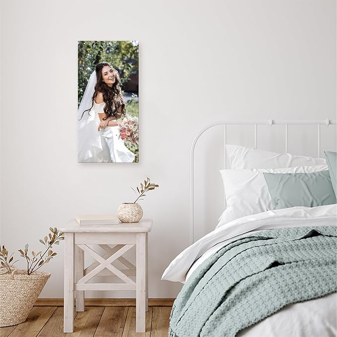 DBLAKI Personalized Custom Canvas Prints - Custom Framed Canvas Prints With Your Photos,Printed Photo To Canvas Wall Art Ideal for Home Decor Gifts Keepsakes 12" x24"