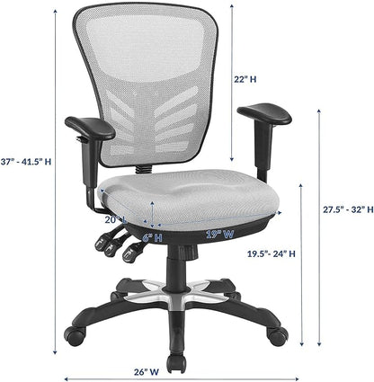 Modway EEI-757-GRY Articulate Ergonomic Mesh Office Chair in Gray