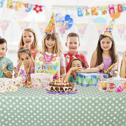 Kesfey 3 Pack Sage Green Polka Do Table Cloths 54 x 108 Inch Sage Green and White Dots Tablecloth Disposable Plastic Sage Green Tablecover Waterproof Rectangle Picnic Table Covers for Birthday Party
