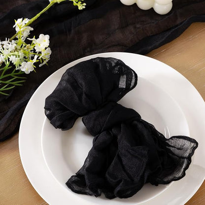 Socomi Black Cheesecloth Napkins Fall Thanksgiving Cheese Cloths Gauze Set of 100 Boho Washable Dinner Table Napkins for Wedding Party Baby Shower Birthday Party Decor