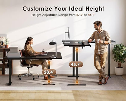 OffiGo 71 Inch Reversible L Shaped Electric Standing Desk, Height Adjustable Corner Stand up Desk, Ergonomic Large Lift Computer Table for Home, Office, Workstation, Black