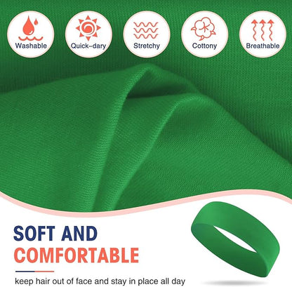 Hotop 20 Pcs Sport Stretchy Headbands for Girls Women Non Slip Soft Fabric Elastic Headband Bulk for Yoga DIY Team Gifts