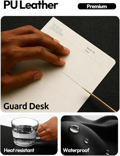 YSAGi Leather Desk Protector, Office Mat, Large Mouse Mat, Non-Slip PU Leather Blotter, Laptop Desk Pad, Waterproof Writing Pad for Office and Home (Black, 47.2" x 23.6")