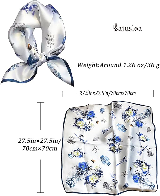 Neck Scarf For Womens Silky Head Scarves Hair Bandanas Square Scarf Fashion Accessories lightweight