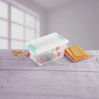 Sterilite 16-Pack Clip Box, Stackable Clear Plastic Bins with Latching Lids, Medium - Writing, Arts or Crafts Supplies Storage Containers for Home, Office, Classroom and Workshop Organization
