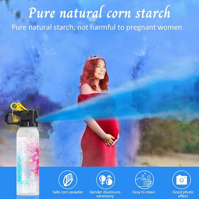 Large Gender Reveal Fire Extinguisher Color Blasters: 2 Pcs Blue Blaster Only for Baby Boy with Blue Smoke suitable for Gender Reveal Party Decorations (blue)