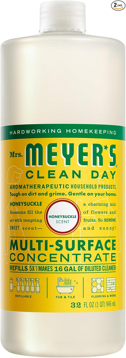 MRS. MEYER'S CLEAN DAY Multi-Surface Everyday Concentrate, Honeysuckle Scent, 32 Fl Oz Bottle