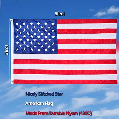 American Flag 3X5 Feet, U.S. 50 Star Sewn USA Patriotic Heavy Duty Flag Patriotic Decorations For Outside, 4th Of July Flag Decorations