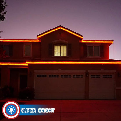 Russell Decor 100ft/30m Led Rope Lights Lamps Kit Indoor Outdoor Decorative Lighting for Party Wedding Trees Backyard Patio Deck Bright Flexible String Tube Lights Waterproof- Red