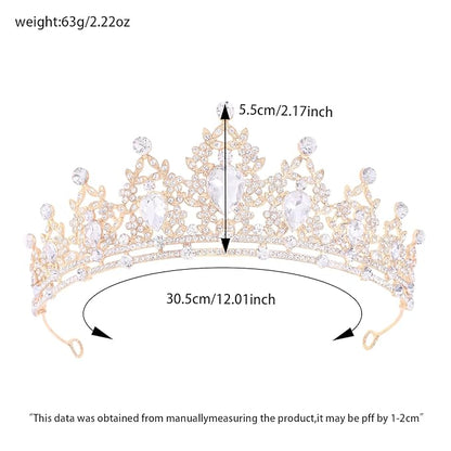 Princess Tiara and Crown for Women Wedding Tiaras for Bridal girls Tiaras and Crystal Crowns Rhinestone Headband Metal Hair Accessories for Costume Birthday Party Prom Gifts
