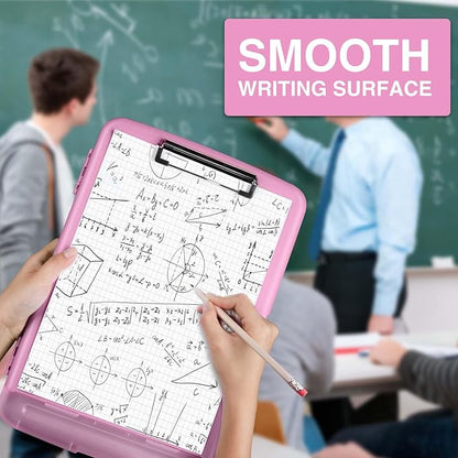 Sooez Clipboard with Storage, Clip Board 8.5 x 11 with Pen Holder, Plastic Organization Case Box for Letter Legal A4 Size Paper, Low Profile Clip, Nurses Teachers Must Haves, School & Office Supplies