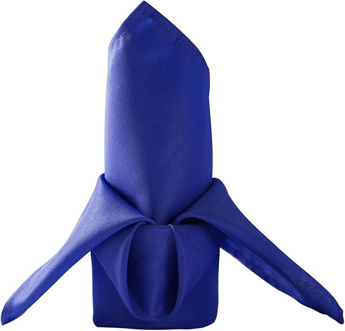 50pcs Polyester Cloth Napkins - 17 x 17 inch Royal Blue Dinner Washable Napkins with Hemmed Edges for Restaurant/Wedding/Hotel(50,Royal Blue)
