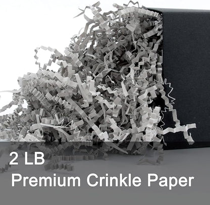 2 LB Grey Crinkle Paper Shred Filler for Gift Baskets Box Stuffing