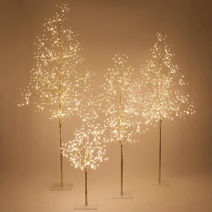6 Ft Gold Fairy Light Tree Room Décor Bedroom Décor Artificial Tree, 750 Warm White LED Lights
