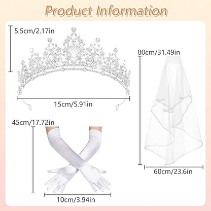 Crystal Tiaras & Crowns for Women, Bride Royal Queen Headband Princess Headpieces for Birthday Cake Crown & Prom Pageant Party