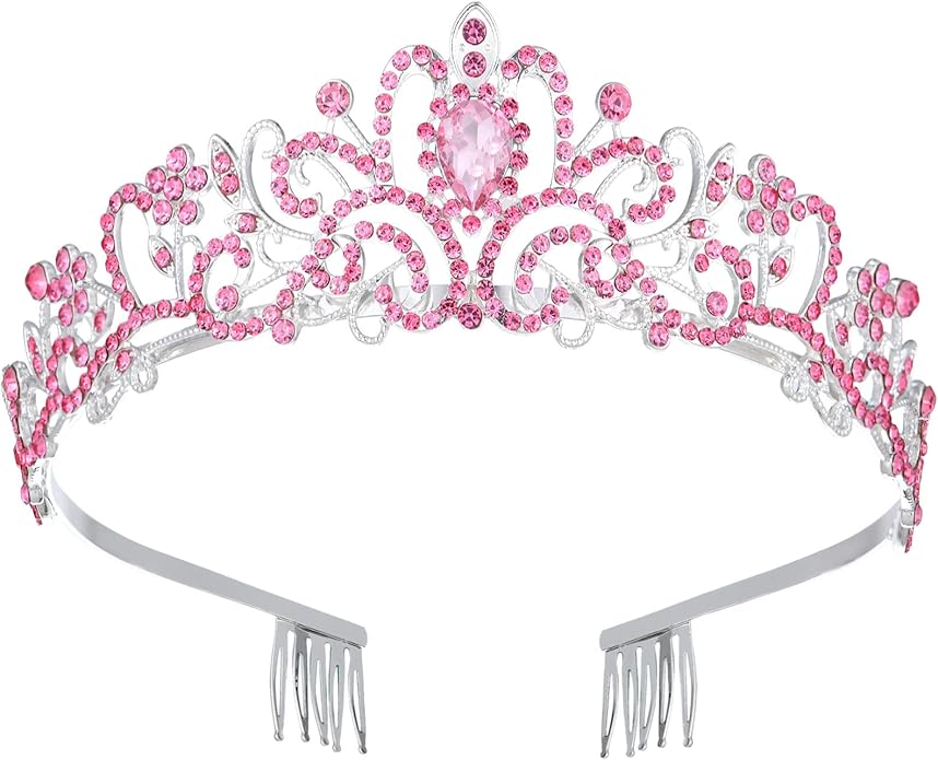 Sparkling Crystal Princess Tiaras for Women Girl Crown Queen Headband Fashion Headpiece for Wedding Birthday Bride Bridal Prom Party Hair Accessories Valentines Mothers Day Gifts