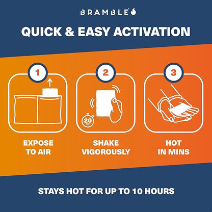 Bramble - Hand Warmers Disposable – Air-Activated Pocket Warmers for Hiking, Skiing, Camping, and Outdoor Activities – Provides Up to 10 Hours of Heat