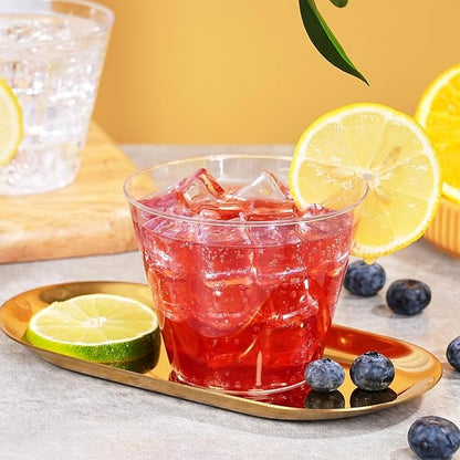 300 Pack 9 oz Clear Disposable Plastic Cups, Clear Plastic Cups Tumblers Cocktail Glasses, Disposable For Holiday, Wedding, Party