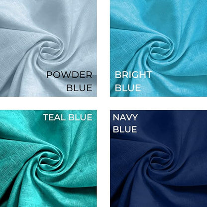 D'Moksha Homes Linen Powder Blue Table Runner 72 Inches Long - 100% Pure Linen 14 x 72 Inch Table Runner for Dining, Winter, Christmas, Holiday - Machine Washable