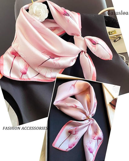 Neck Scarf For Womens Silky Head Scarves Hair Bandanas Square Scarf Fashion Accessories lightweight