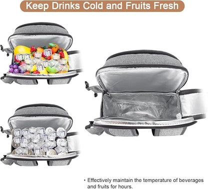 Sunflora Picnic Backpack for 4 Person with Blanket Picnic Basket Set for 2 with Insulated Cooler Wine Pouch for Family Couples (Gray)