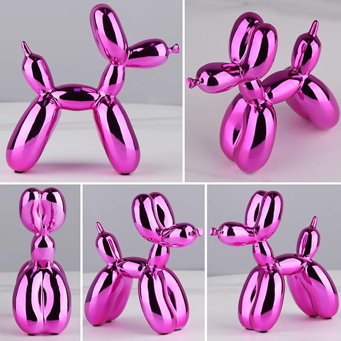 Red Balloon Dog Decor,Balloon Animal Decor,Shelf Decor Preppy Room Decor,Cute Statue Home Decor, Bedroom Modern Sculpture Desk Decor,Office Gold Decorations Small Figurines