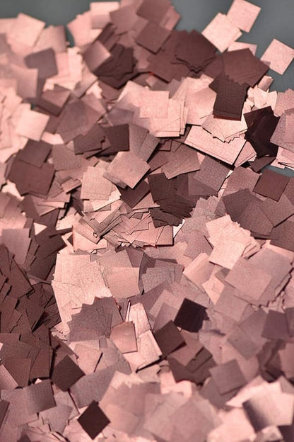 Ultimate Confetti, Fluttering Rose Gold Mylar Shiny Foil Metallic Confetti Squares - Lightweight and Slow-Falling Party Confetti for Cannon and Launcher Use - Best for Celebrations - 1 lb, 16 oz