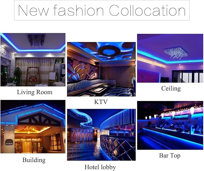 5050 RGB LED Strip Lights AC 110V Home Decoration Multi-Colors/Dimmable/Multi-Modes/Waterproof/Flexible LED Rope Light with Remote (131.2ft/40m)