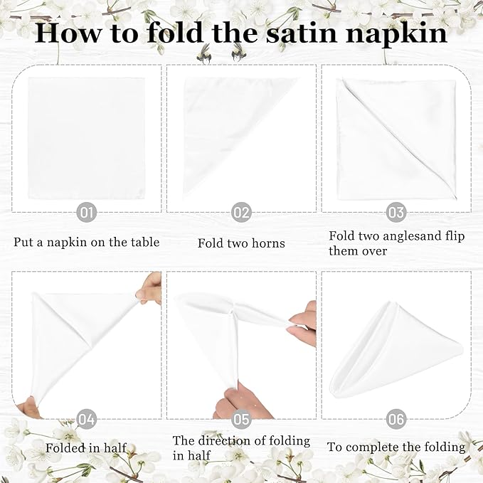 Bailarina 80 Pack White Satin Napkins,17x17 Inches Wedding Napkins Square Soft Silky Table Napkins Bulk Decorative Elegant Cloth Napkin for Party Decoration, Banquet,Wedding,Graduation