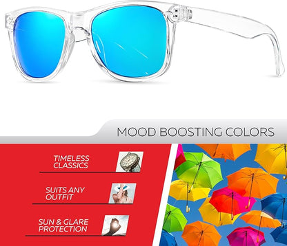 Retro Rewind Polarized Sunglasses for Men and Women - UV Protection Classic Sun Glasses