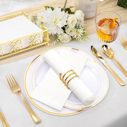 Disposable Napkins, 900 Count 2-Ply White Napkins Bulk, Paper Dinner Napkins for Wedding Party Bathroom and Everyday Use (16.5" X 14.2")