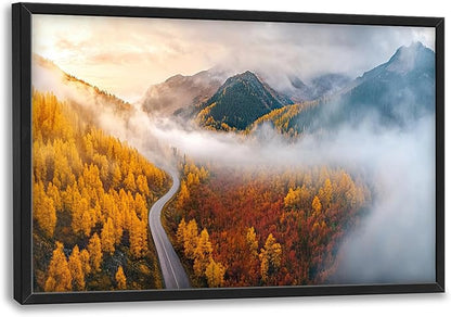 Mountain Large Wall Art Framed Wall Decor for Living Room, Mountains Forest Pictures Oversized Canvas Print Painting Modern Extra Large Framed Artwork for Bedroom Office Home Decor 36"x24"