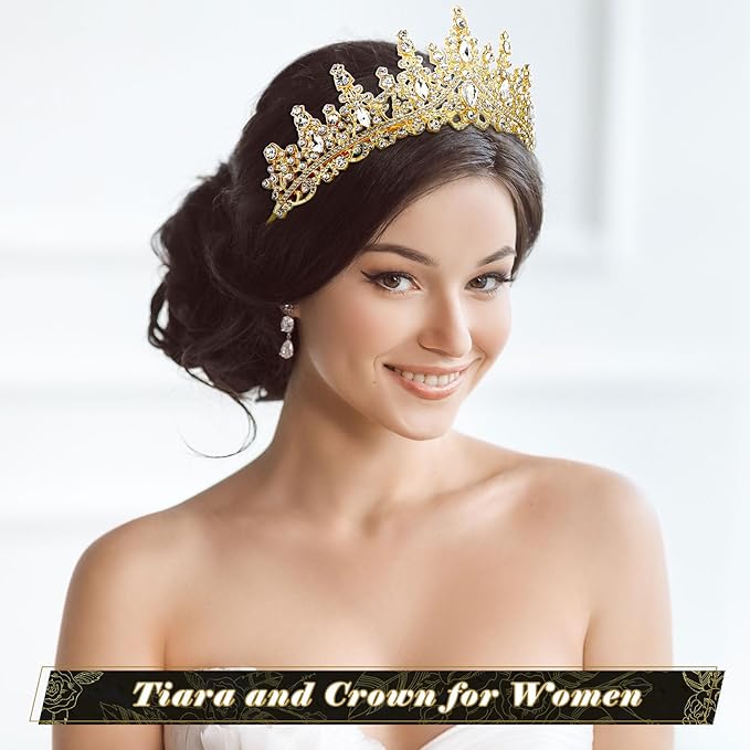 Tiaras and Crowns for Women Princess Crystal Tiara Crown with Comb Rhinestone Hair Accessories