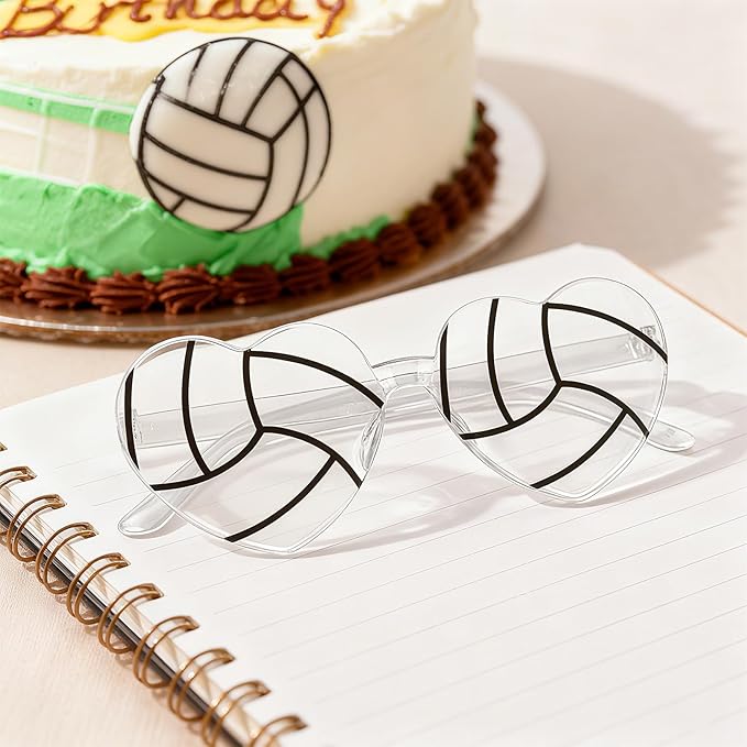 Pibupibu 12/24 Pack Volleyball Softball Football Soccer Gifts for Team Coach Heart Sunglasses Bulk Sports Party Favor Glasses