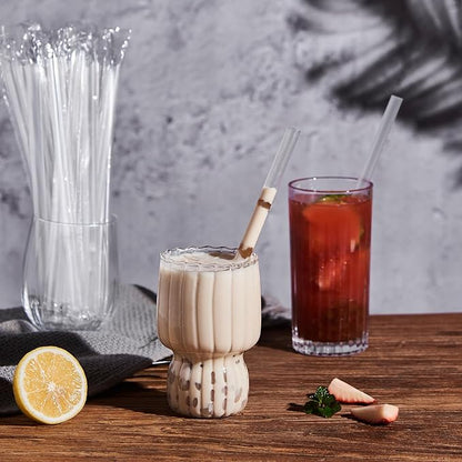 Disposable Crystal-Clear Plastic Boba Straws [11mm Wide 9 Inch] - 600 Individually Wrapped Bulk Heavy-Duty Straws for Bubble Tea, Smoothies, Thick Shakes, Parties & Cafes