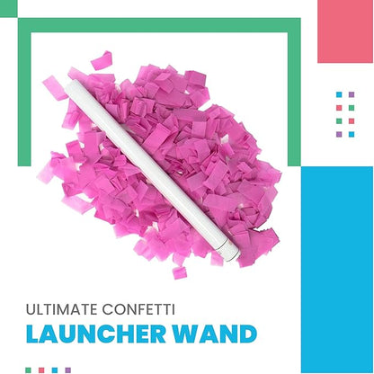 Ultimate Confetti Wand 14 inch Confetti Launcher Wand, Pink, 8 Pack - Great for Parties, Weddings and Events Tissue, Metallic and Biodegradable Options