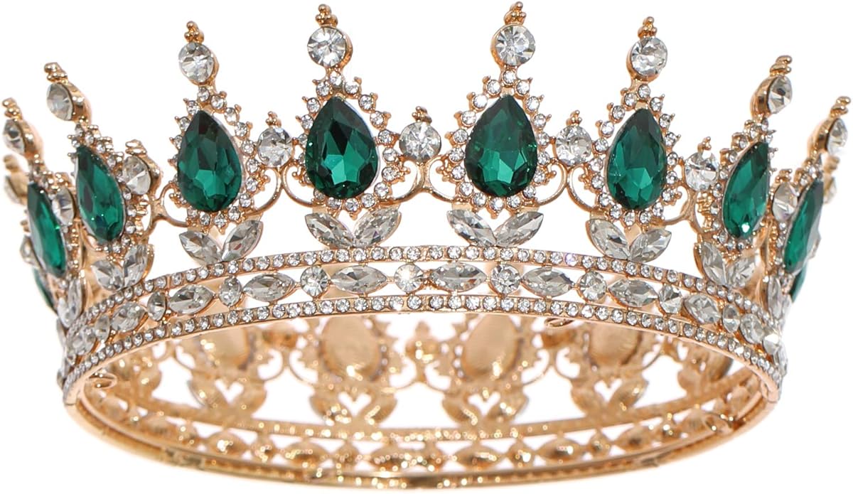 FORSEVEN Queen Crown Rhinestone Wedding Crowns and Tiaras for Women Costume Party Hair Accessories Princess Birthday Crown Crystal Bridal Crown Christmas Decorations Headband
