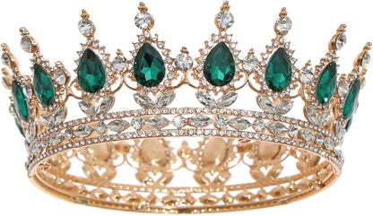 FORSEVEN Queen Crown Rhinestone Wedding Crowns and Tiaras for Women Costume Party Hair Accessories Princess Birthday Crown Crystal Bridal Crown Christmas Decorations Headband