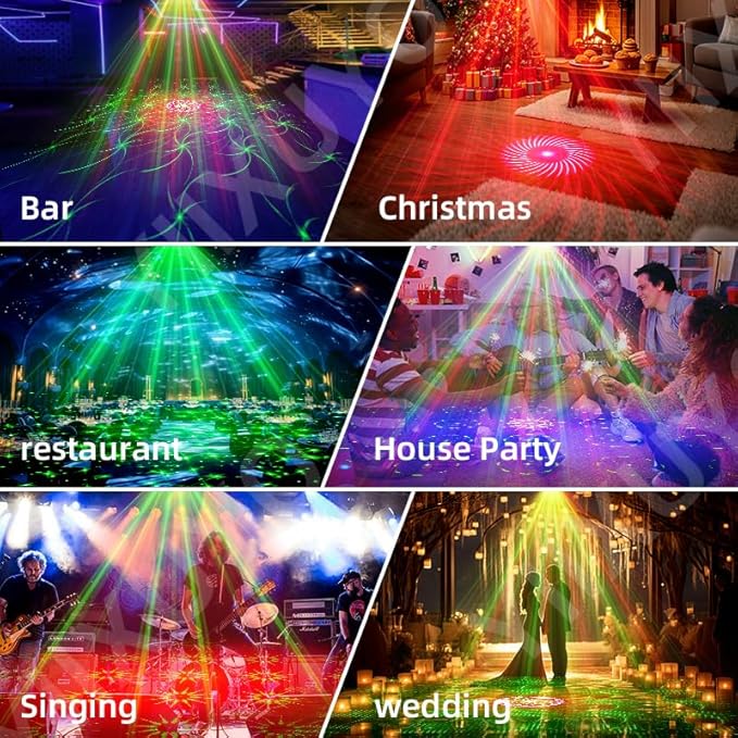 Party Lights Dj Disco Light Disco Ball Stage Strobe Lights RGB/LED Projector Sound Activated with Remote Control for Parties Xmas Club Bar Gift Birthday Rave，Film Stage Lighting Apparatus.