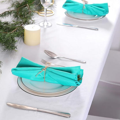 25pcs Polyester Cloth Napkins - 17 x 17 inch Turquoise Washable Dinner Napkins with Hemmed Edges for Restaurant/Wedding/Hotel(25,Turquoise)