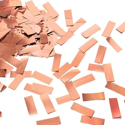 Sumind 200 Grams Gold Silver Large Metallic Confetti Rose Glitter Throwable Table Scatter Foil Confetti for Christmas Birthday Party Baby Shower Graduation Wedding Celebrations(Rose Gold)