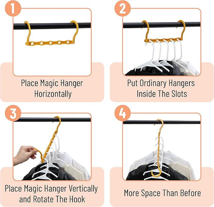 Mr. Pen- Space Saving Hangers for Clothes, 8 pcs, Autumn Colors, Plastic Multi Clothes Hangers Space Saving, 5 Slots, 360° Rotating Hooks