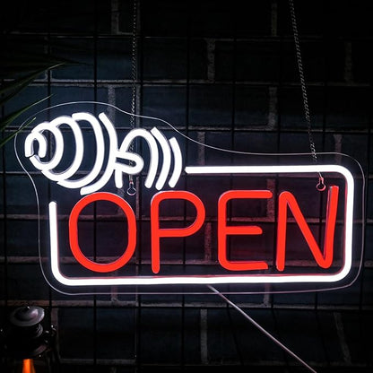 Lucunstar Barbell Open Neon Sign Dimmable USB Led for Gym Decor Red Barbell Neon Open Sign for Business Neon Lights Fitness Club Sign Gym Fitness Studio Decoration