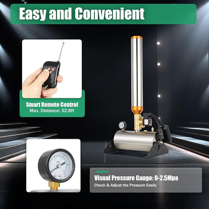 Confetti Machine, 2PCS 110V 150W Stainless Steel Professional Confetti Launcher Salute Cannon Machine Free Standing Adjustable Angle with Remote for Concerts Stage Weddings Parties
