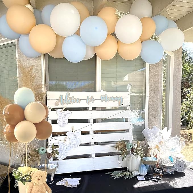 Blue and Brown Party Balloons 50pcs 12 Inch brown blue Latex Balloons for Party Decoration Weddings, Backyard Gatherings, Cocktail Parties Holiday Events Decoration